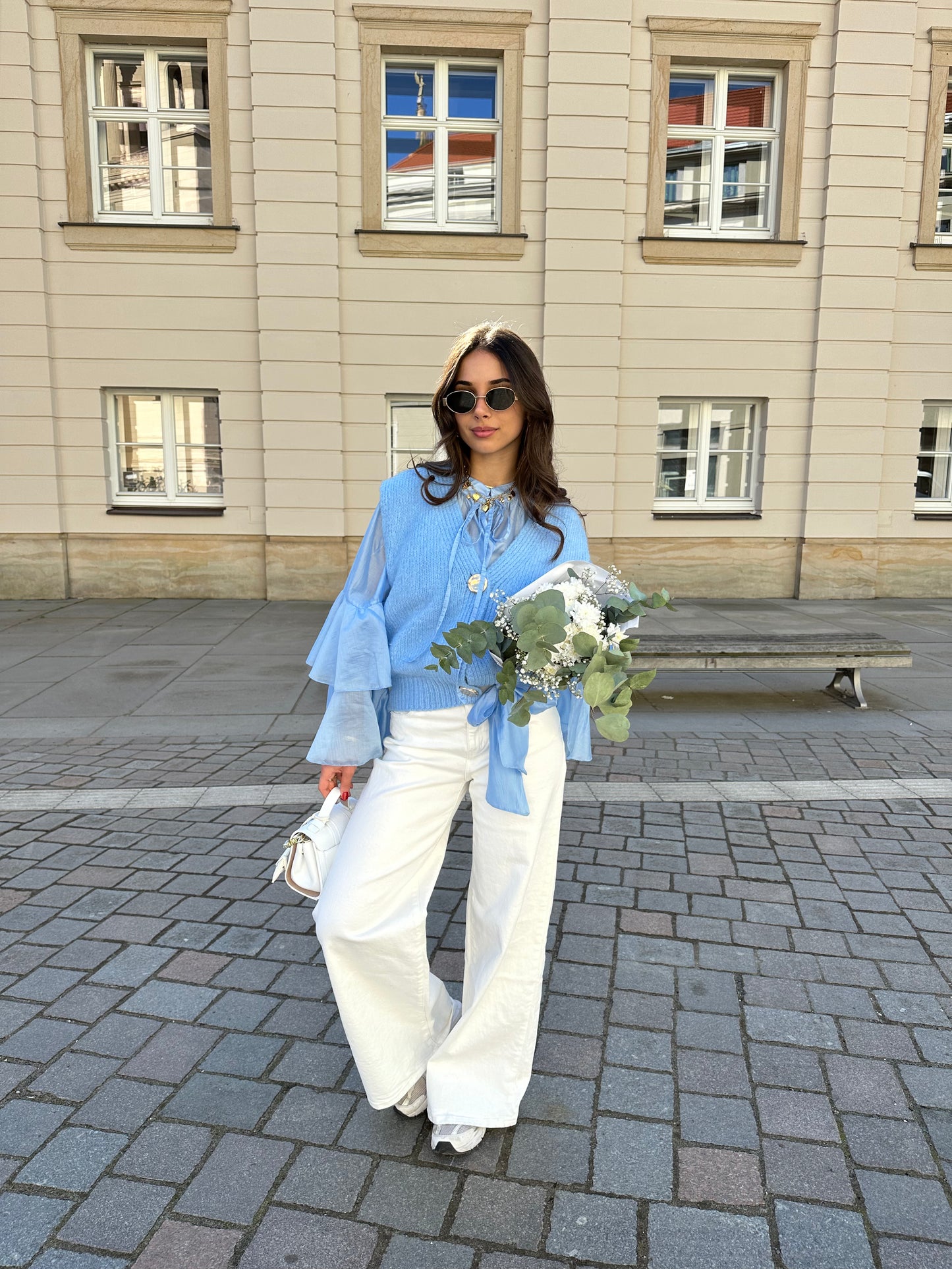 Wide Leg Jeans Weiß