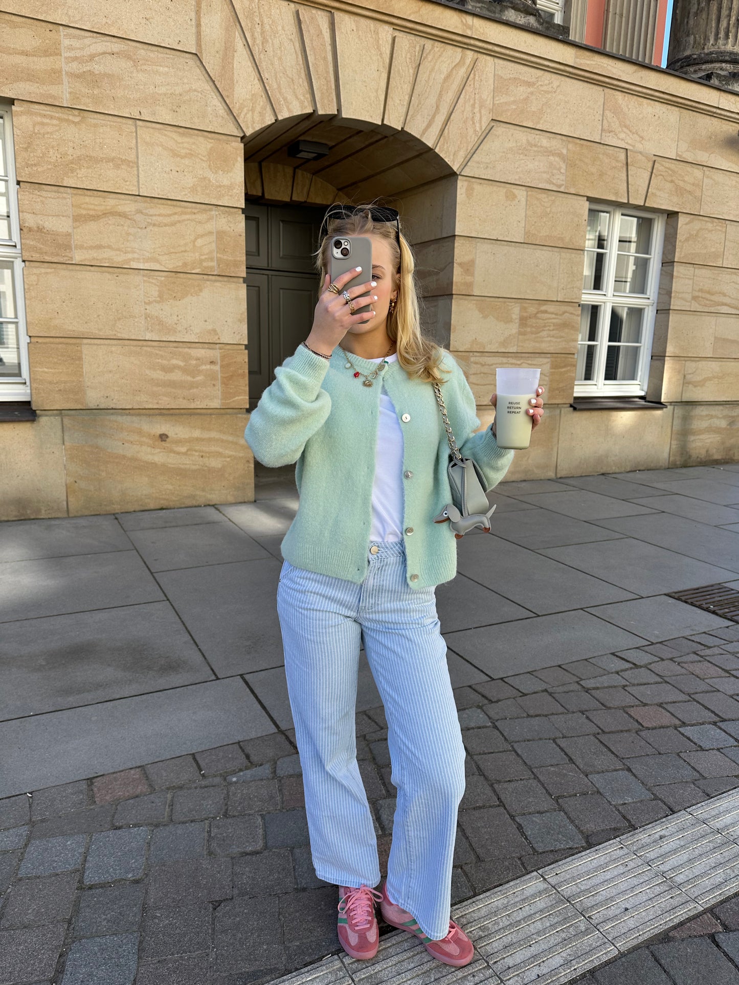 Strick Jacke Mint