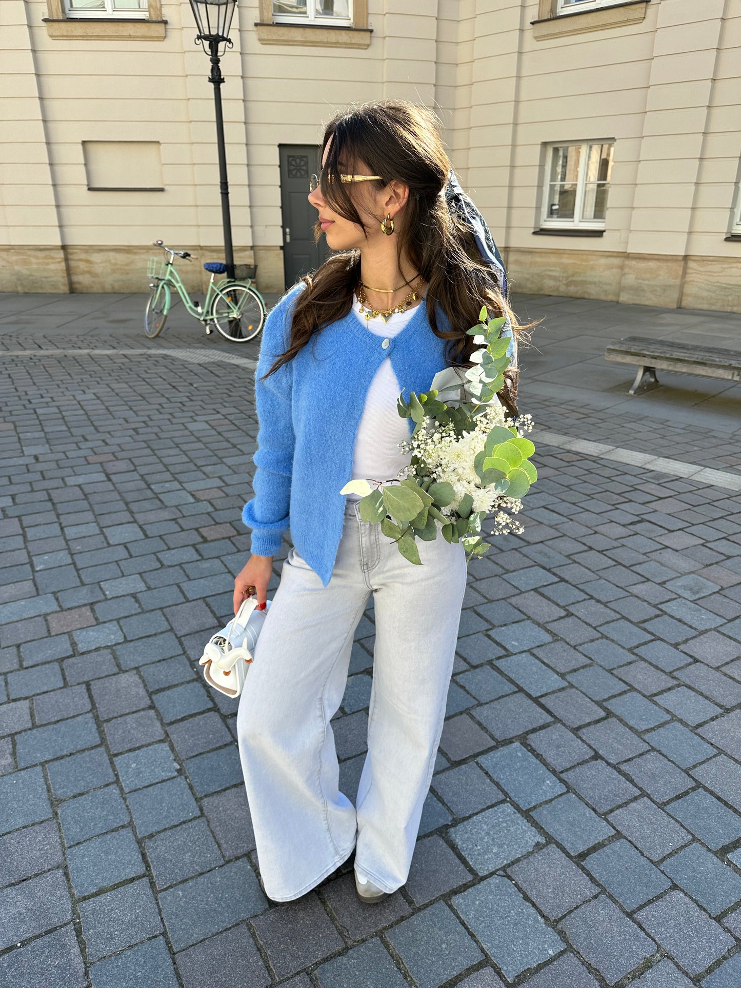 Strick Jacke Blau
