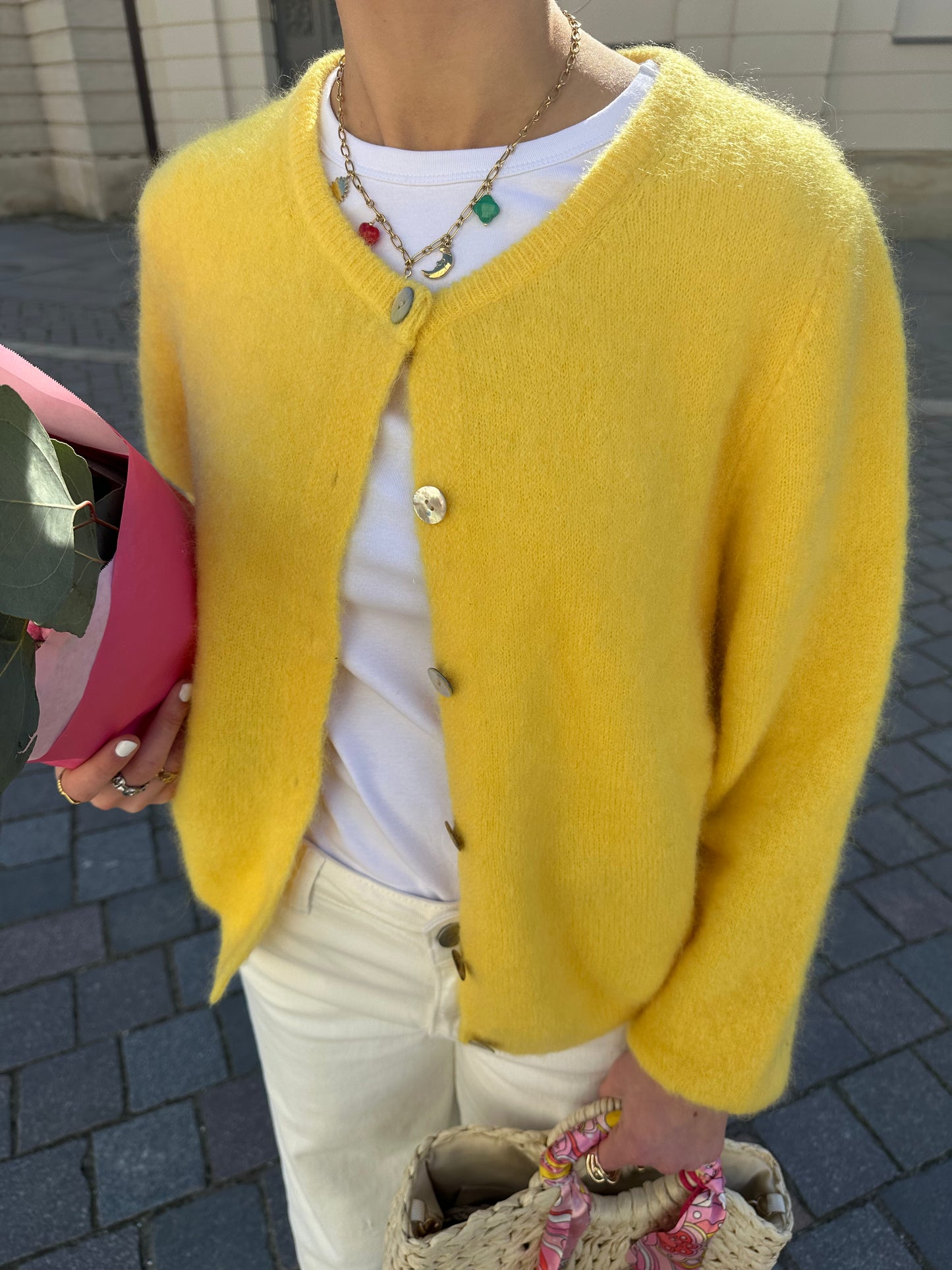 Strick Jacke Gelb