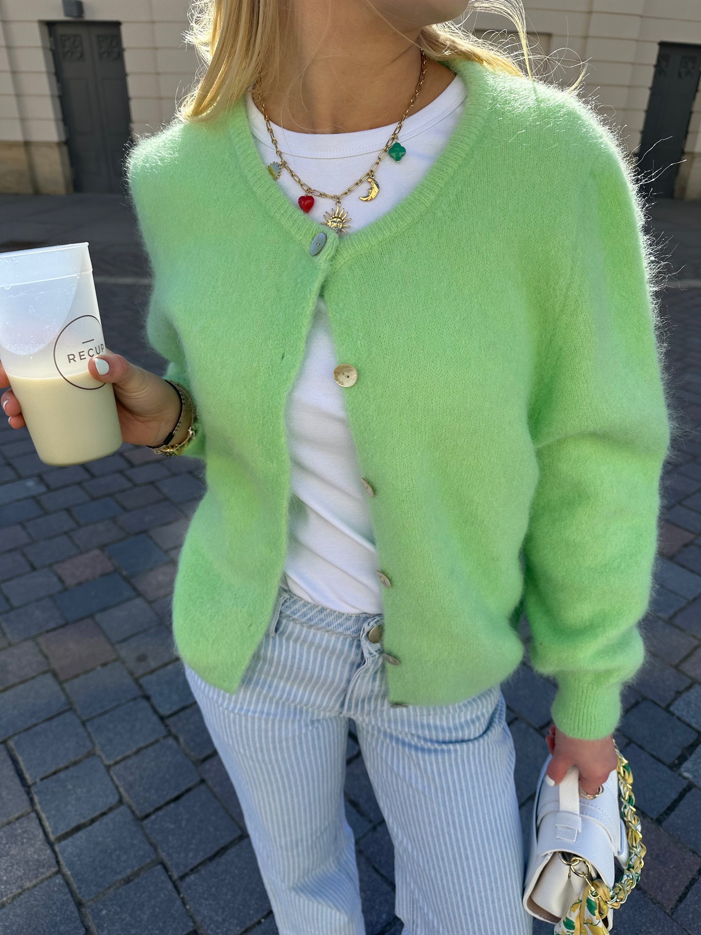 Strick Jacke Grün
