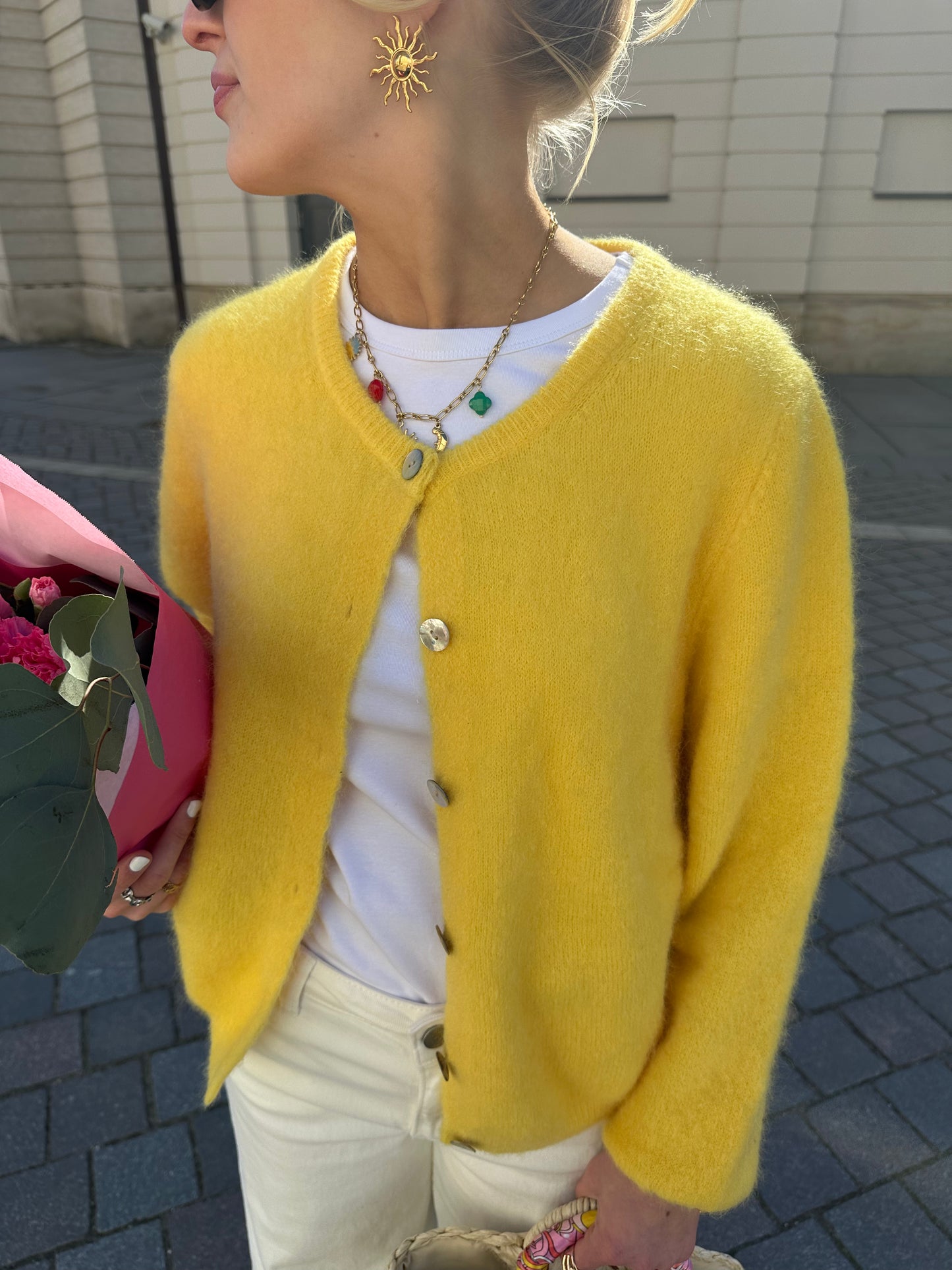 Strick Jacke Gelb