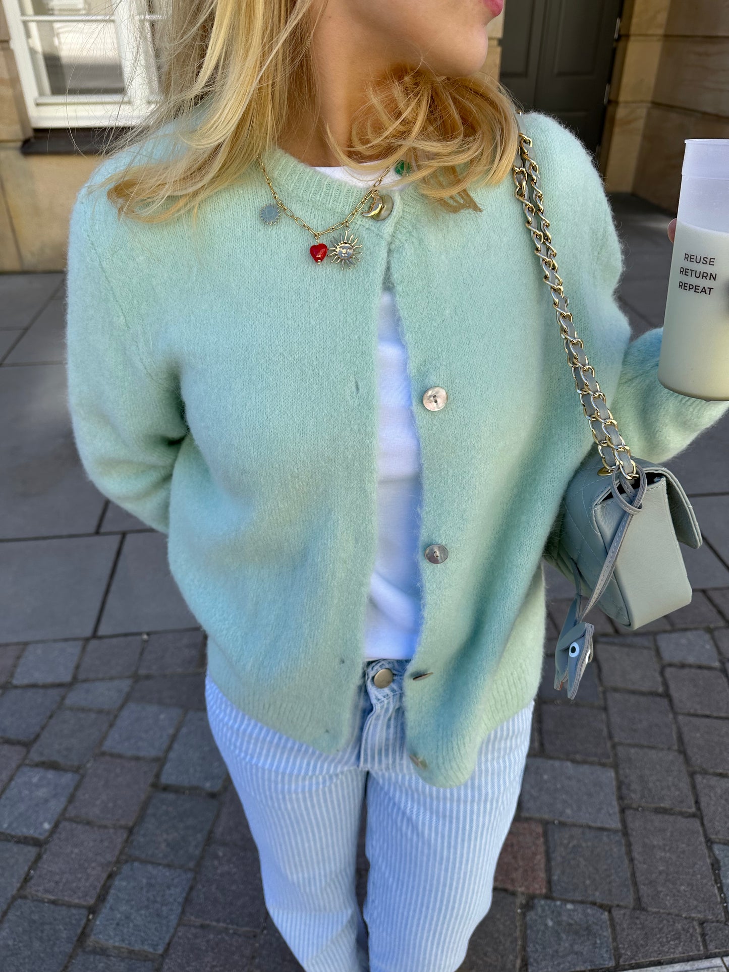 Strick Jacke Mint