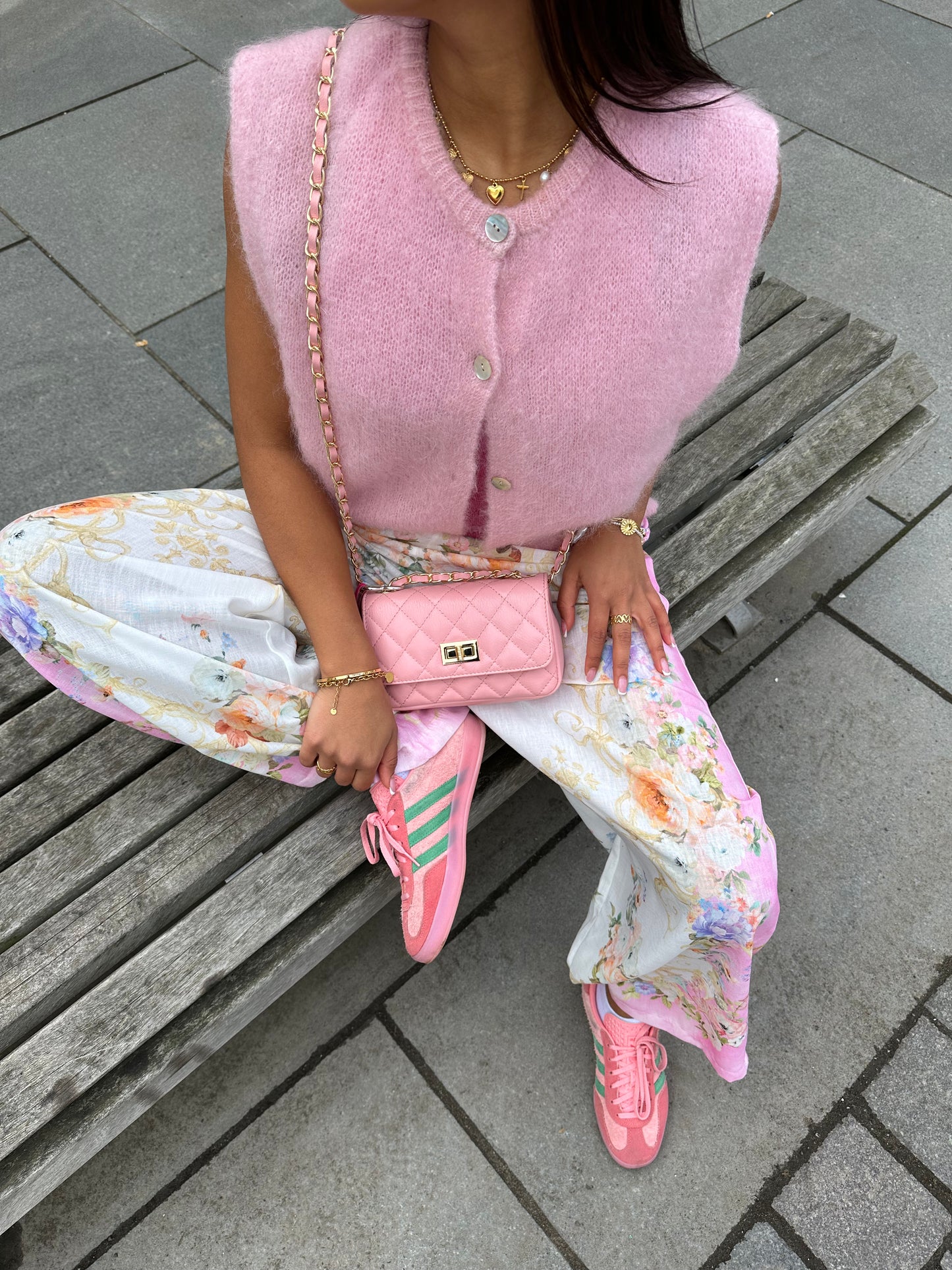 Strick Weste Rosa