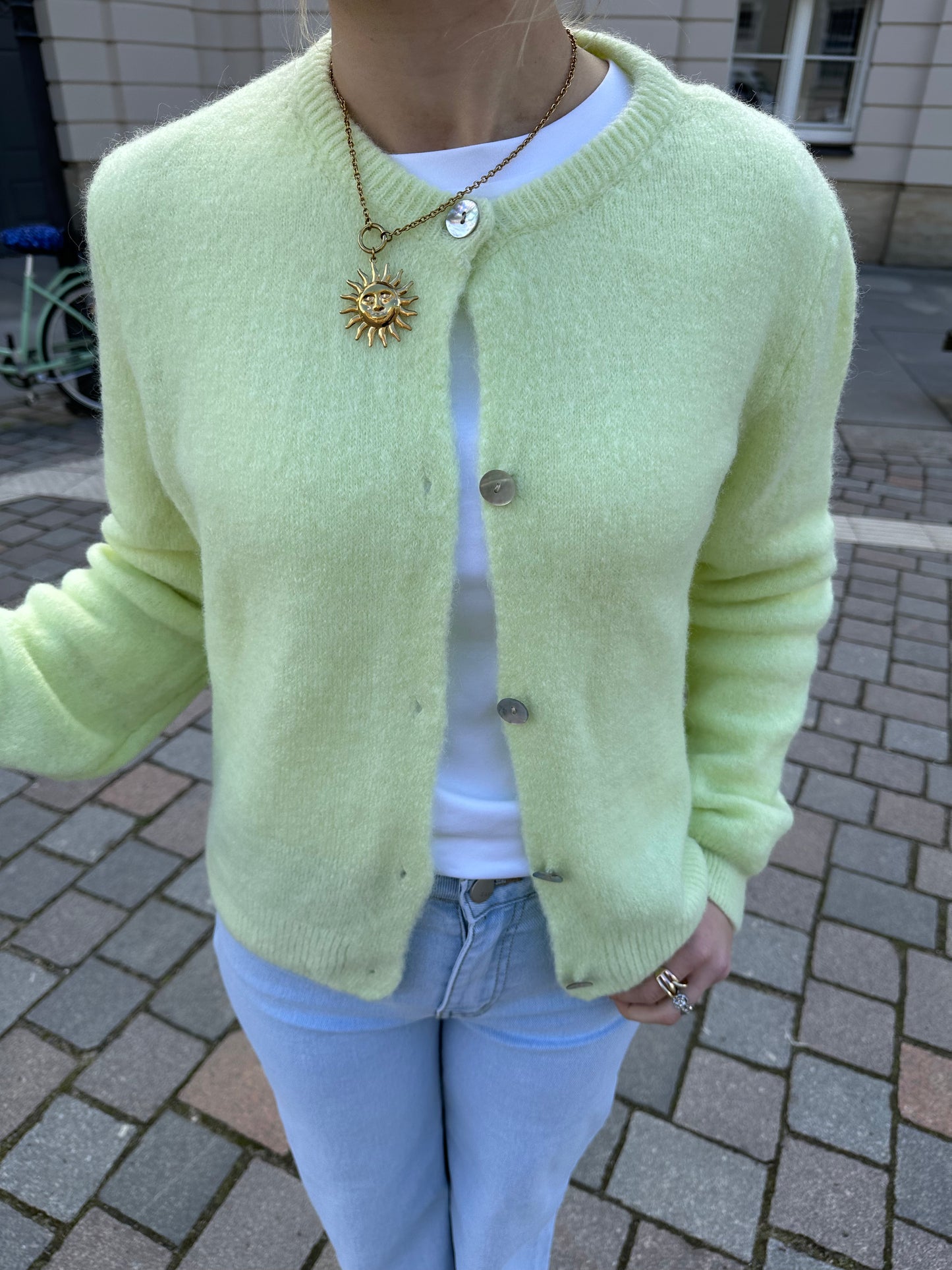 Strick Jacke Lime