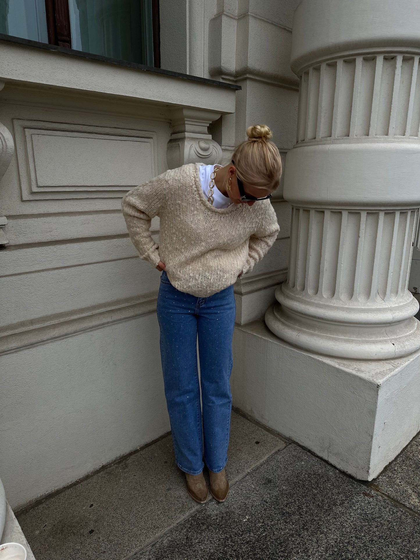 Strick Pullover Creme