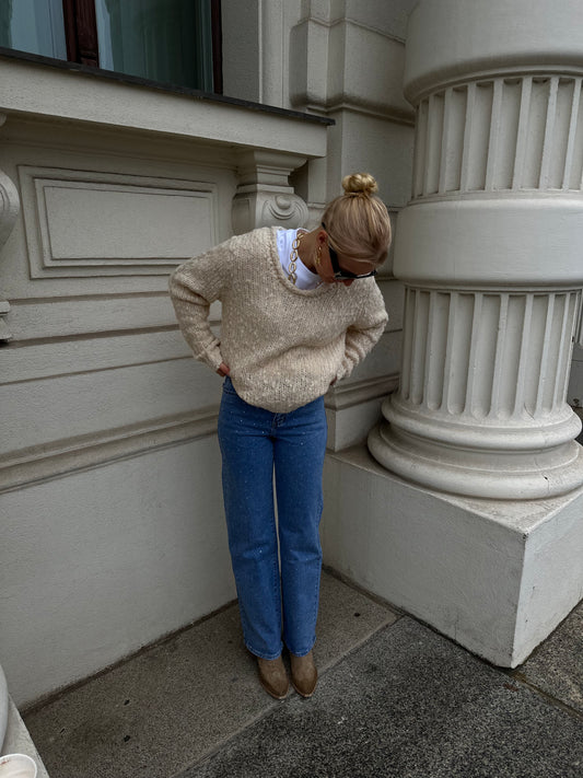 Strick Pullover Creme