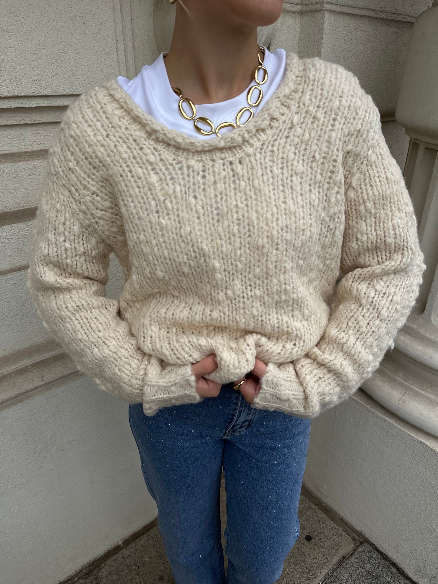 Strick Pullover Creme