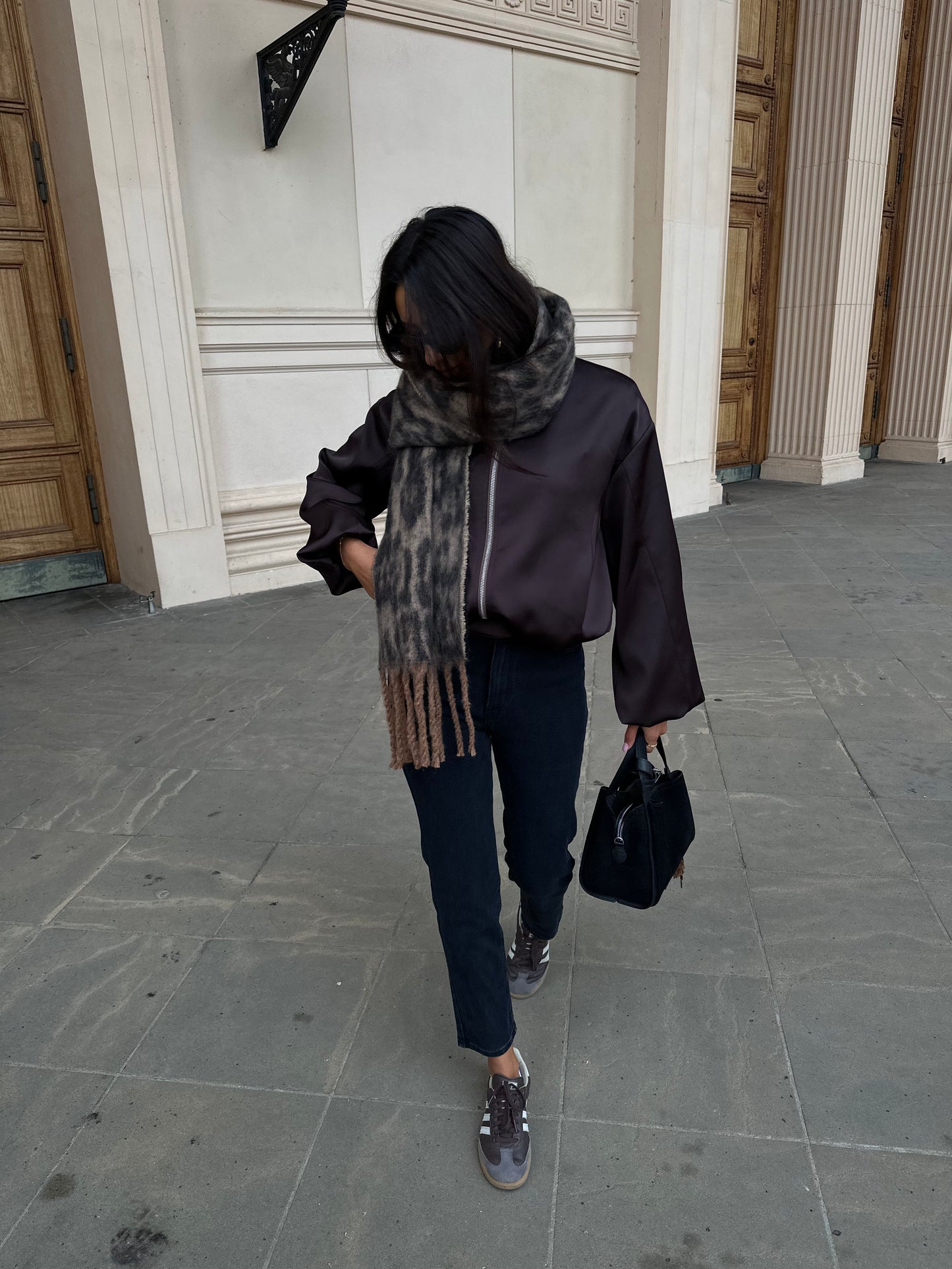 Satin Bomberjacke Braun